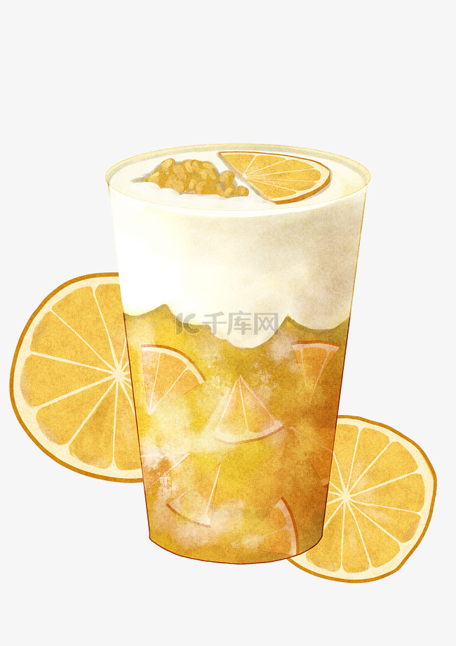 黄色柠檬奶茶