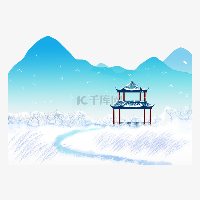 古风中国风冬天雪景