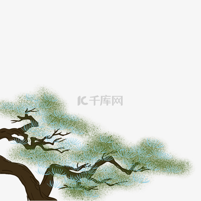 中国风国潮松树
