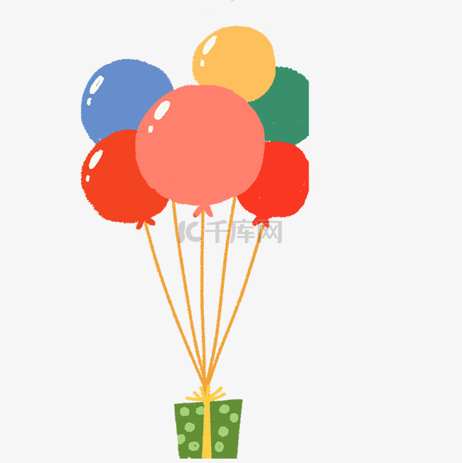 漂浮的气球装饰卡通