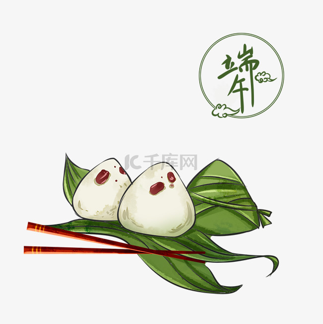 端午节白色红枣味小粽子中国风