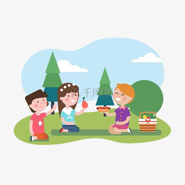 暑假夏令营儿童野餐小学