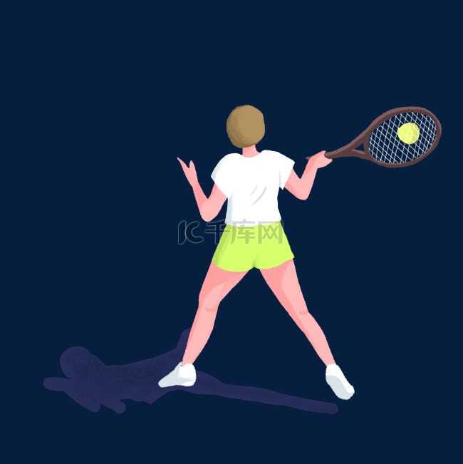 女孩打网球