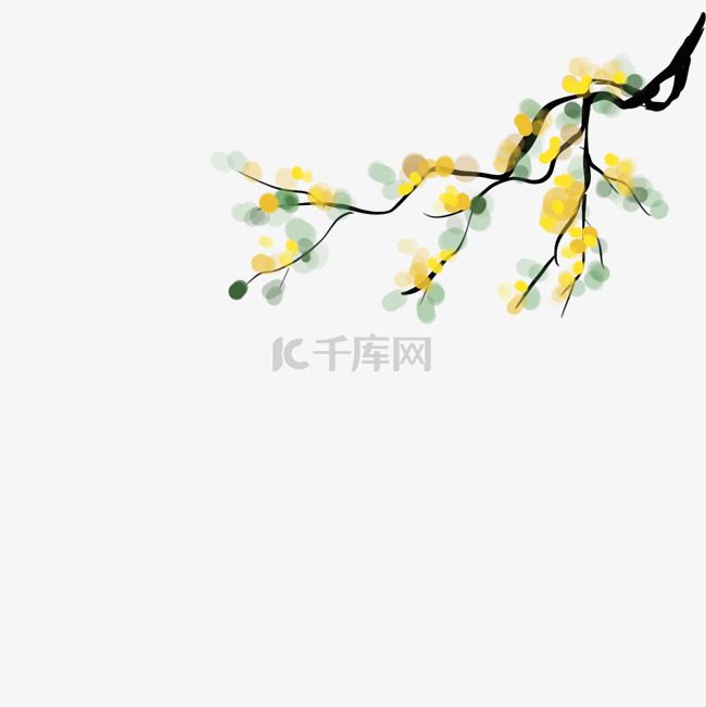 中国风水墨桂花树