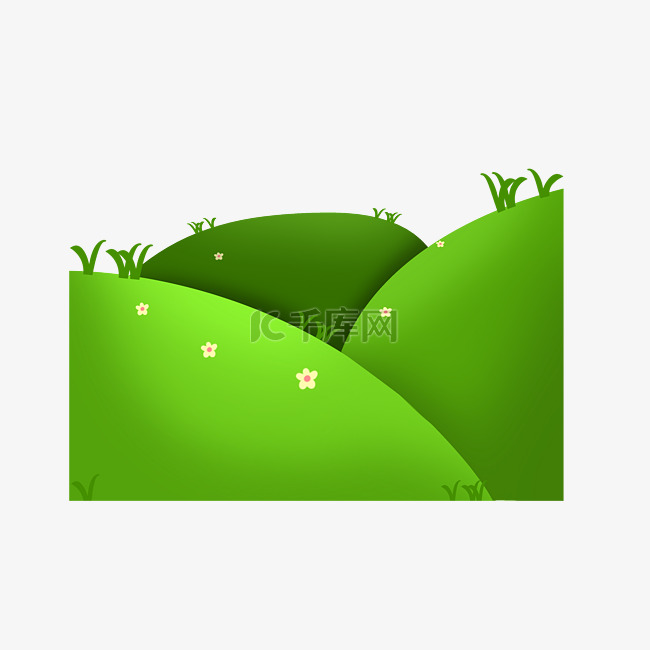 绿色草地植物插图