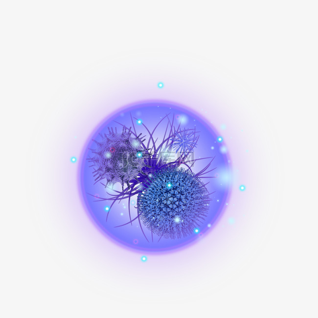 紫色肺炎病毒模型装饰
