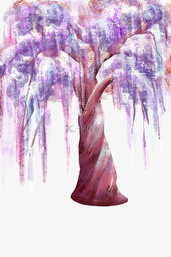 梦幻紫色风景大树