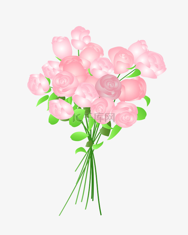 一束粉色的玫瑰花png图