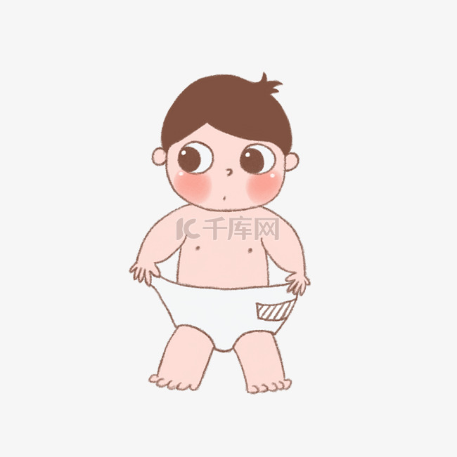 小婴儿穿纸尿裤