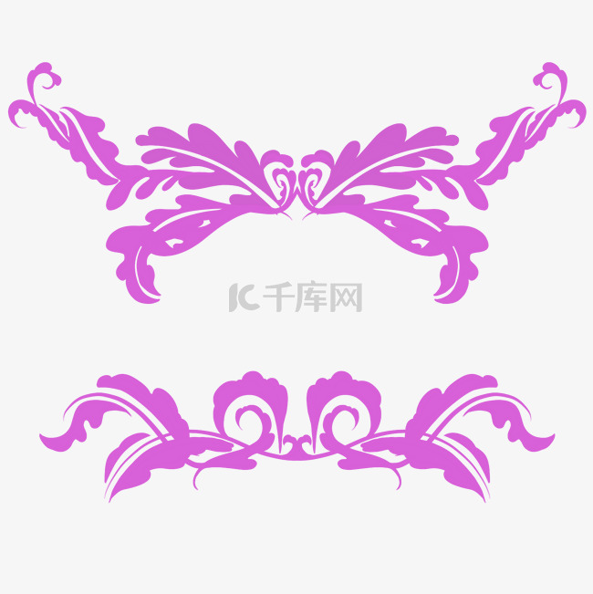 紫色花纹边框 