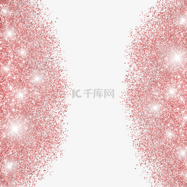 玫瑰金对称的颗粒感glitter元素