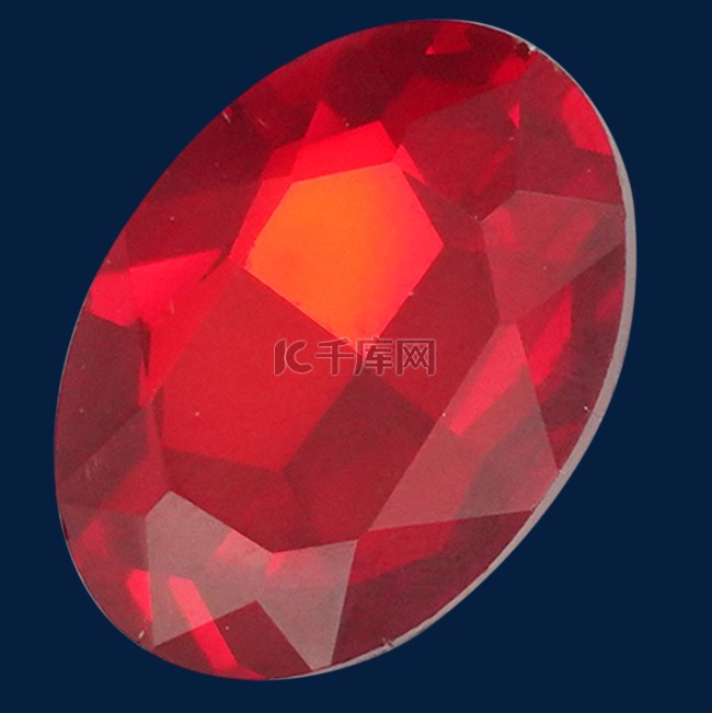 椭圆形红色宝石