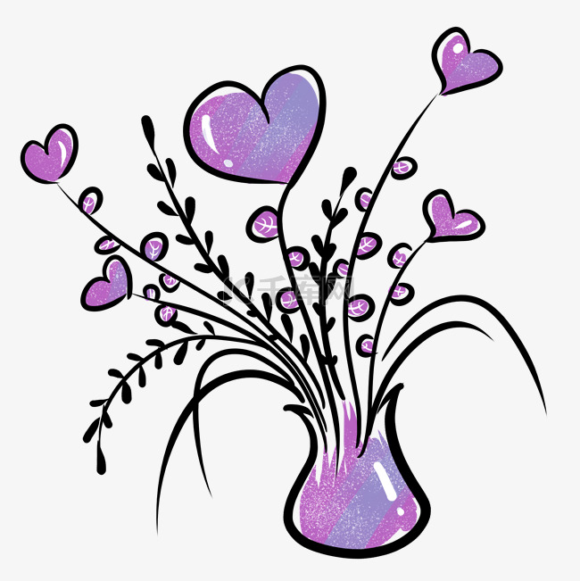 母亲节蓝紫色爱心花束