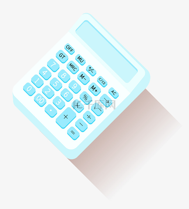 扁平立体计算器蓝