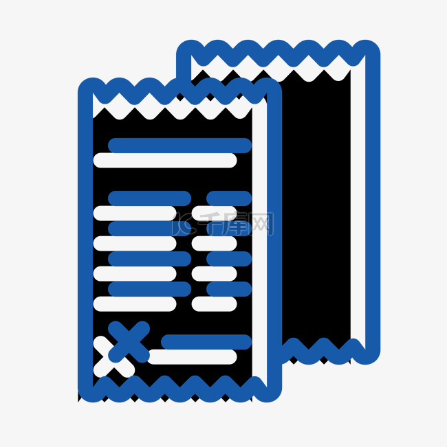 蓝色纸张矢量商务icon图标
