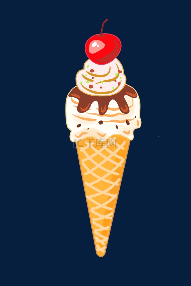美味卡通冰淇淋插画