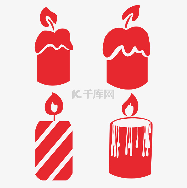 圣诞节红色点燃蜡烛