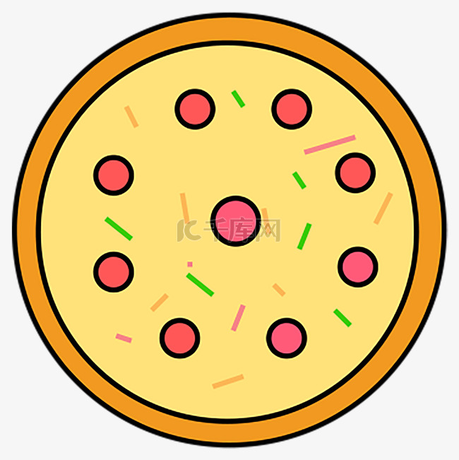 浅色系扁平电商图标icon通用披萨