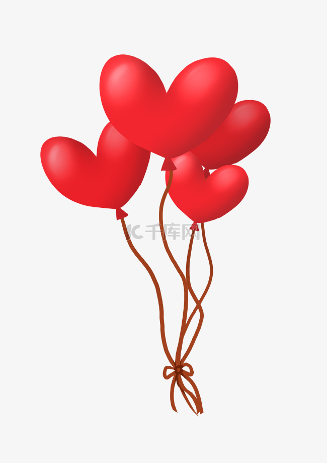 红色爱心气球