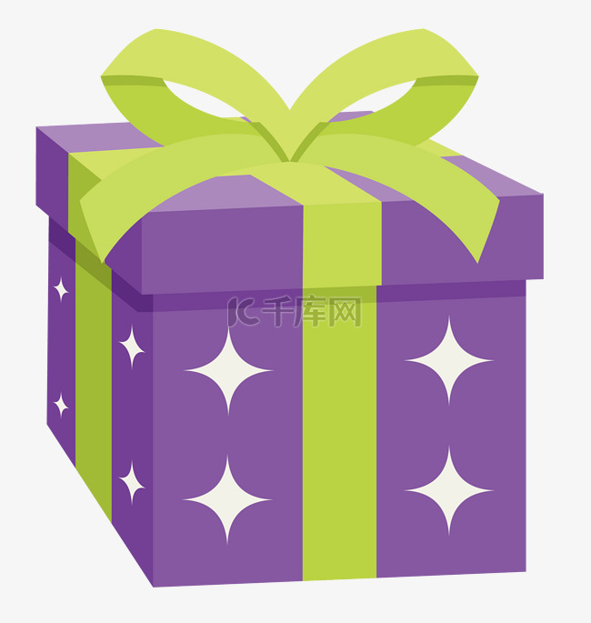 紫色生日礼盒插画