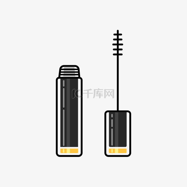 卡通手绘化妆品宣传图睫毛刷