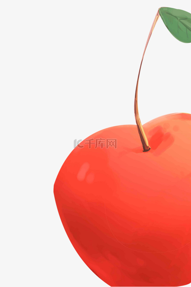 半边红苹果创意插画