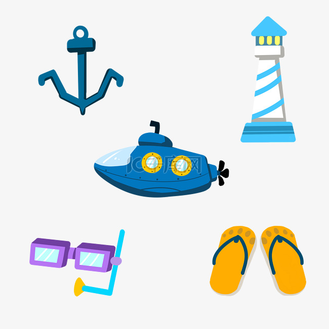 海洋船锚和潜水艇