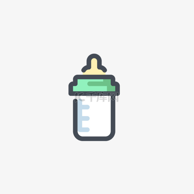 扁平可爱婴儿奶瓶图标