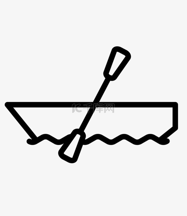 在水里划船卡通图标