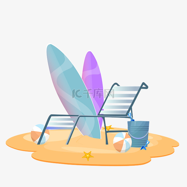 沙滩海边躺椅