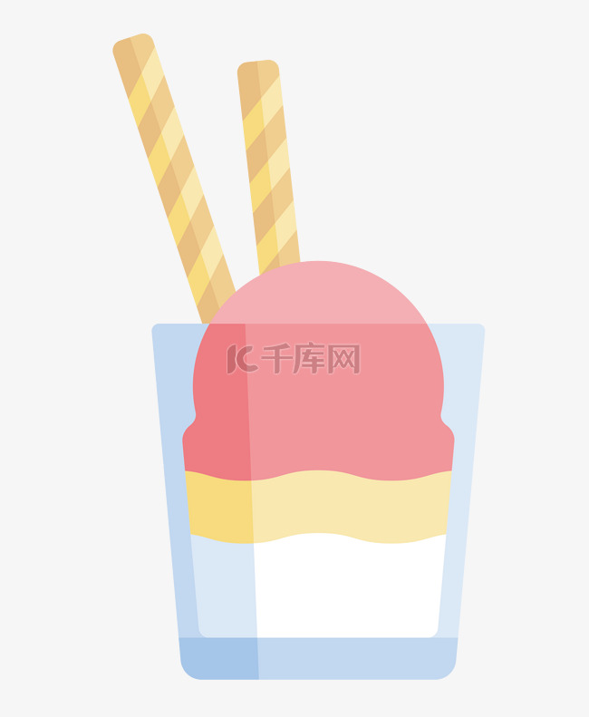 雪糕冰淇淋杯插画