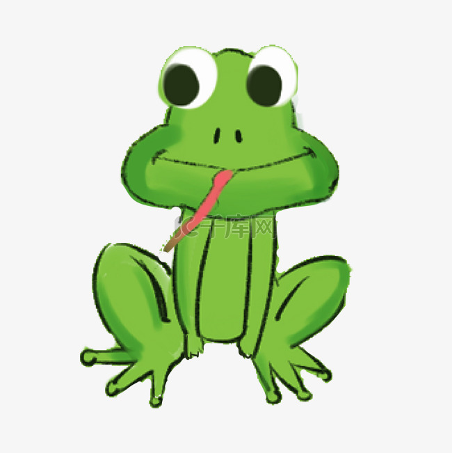 绿色可爱小青蛙卡通插画