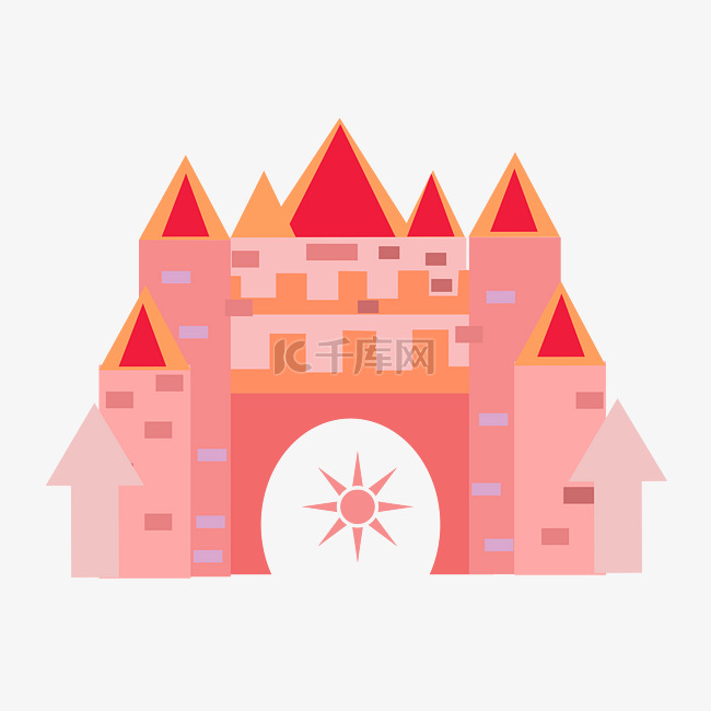 唯美红色城堡建筑