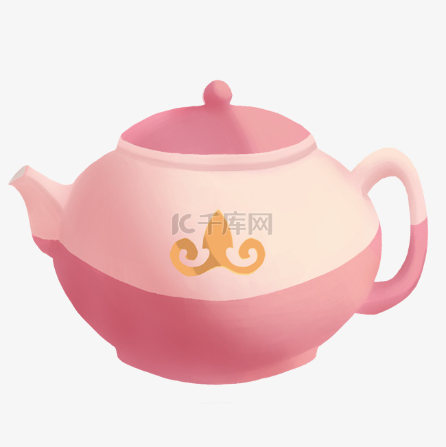 粉色的漂亮茶杯插画