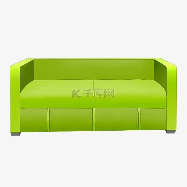 绿色家具沙发插画