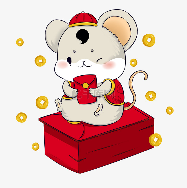 2020鼠年可爱老鼠抱红包
