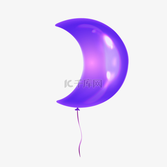 紫色月亮气球