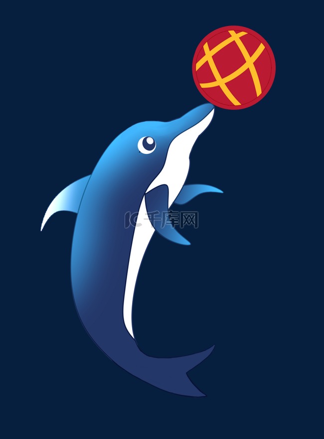 表演玩球蓝色海豚