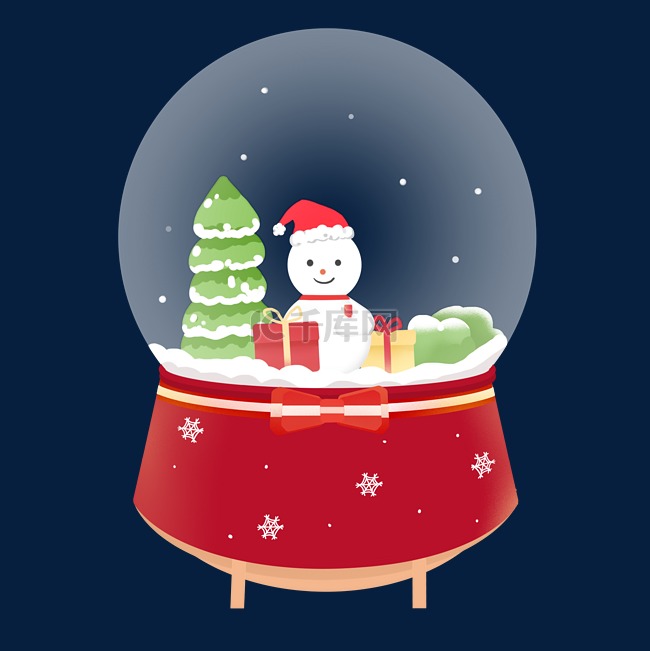 雪人圣诞树水晶球