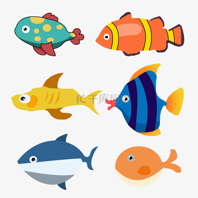 多种海底鱼类素材