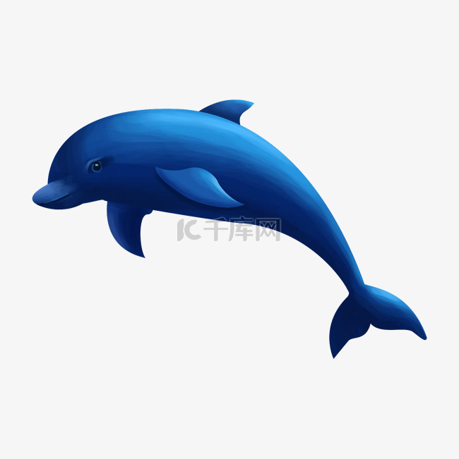 蓝色唯美海豚