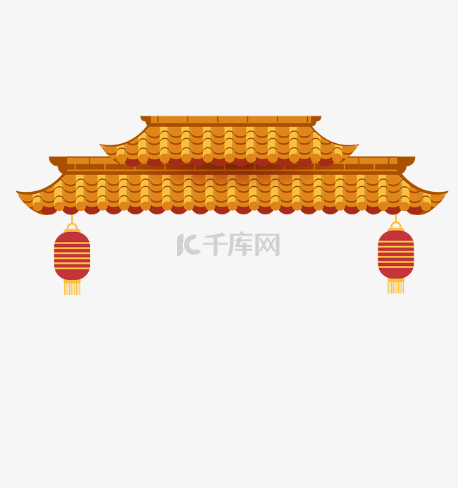 中国风黄色屋檐