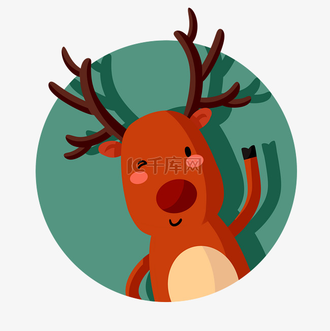 圣诞节麋鹿头像