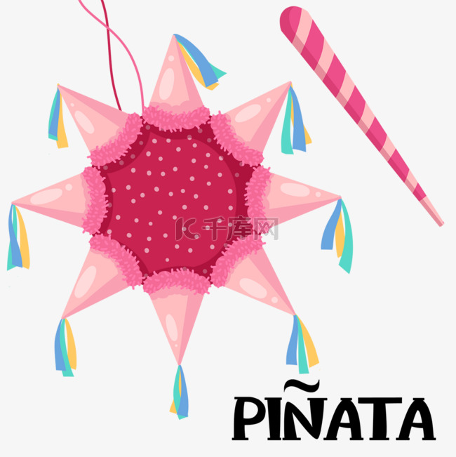 墨西哥posada粉色pinata