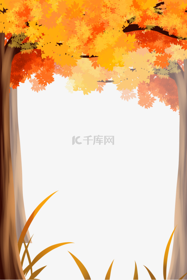 秋季树木边框