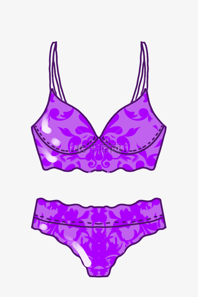 紫色花纹比基尼
