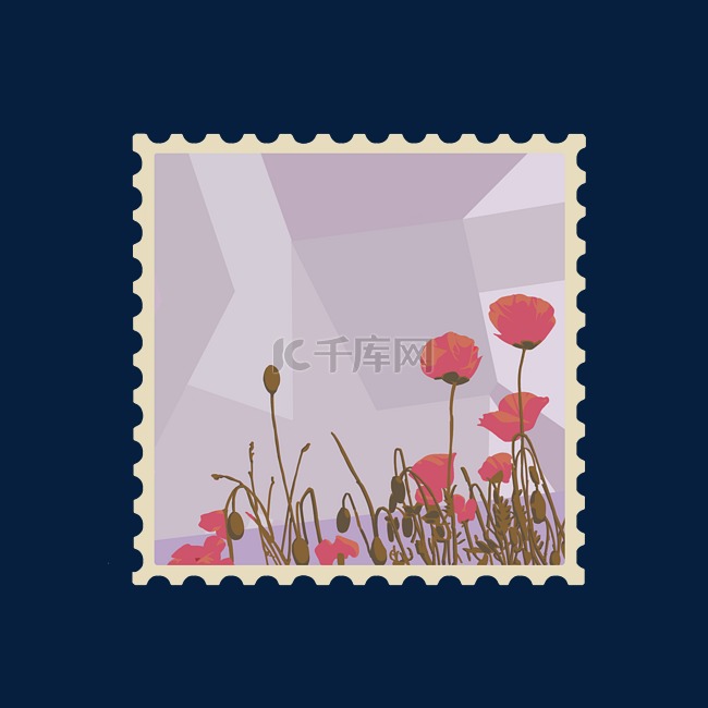 植物花朵图案邮票