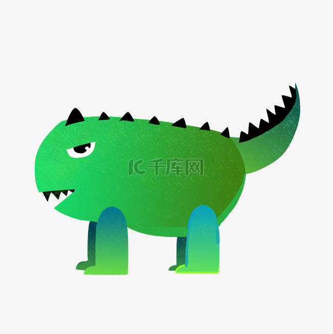 绿色的可爱恐龙插画