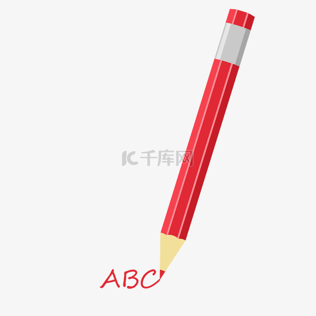 红色线条铅笔装饰插图