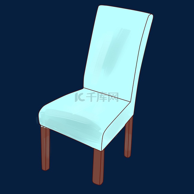 蓝色图案椅子插图